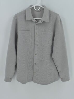 Flylow Fez Micro Corduroy Tech Snap Shirt Grey Men's Large